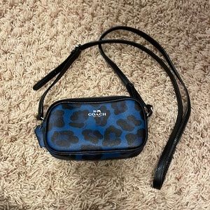 Coach Blue Cheetah Print Crossbody